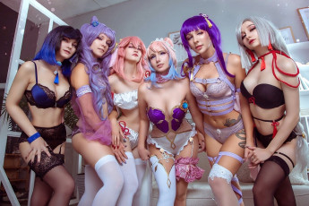 обоя девушки, - креатив,  косплей, образ, белье, чулки