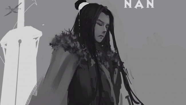 Обои картинки фото фэнтези, _ghost blade ,  призрачный клинок, девушка, меч, нан