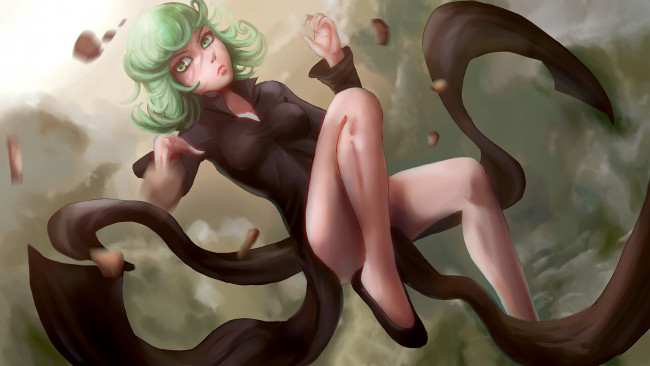 Обои картинки фото one-punch man, аниме, one punch man, девушка, фон, платье