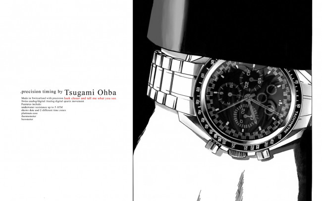 Обои картинки фото аниме, death note, рука, часы