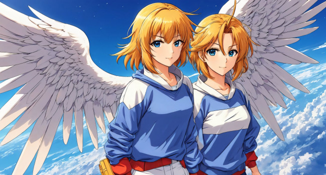 Обои картинки фото аниме, ангелы,  демоны, нейросети, графика, нейроарт, ai, art, нейронные, сети, рисунки, нейро, искусство