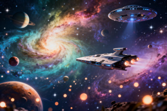 обоя фэнтези, космические корабли,  звездолеты,  станции, космос