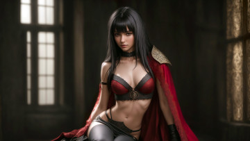 обоя нейросеть, 3д графика, фантазия , fantasy, girl, art, brunet, stable, diffusion, neuronet