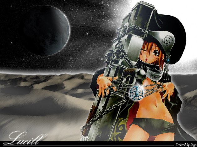 Обои картинки фото аниме, weapon, blood, technology