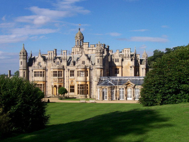 Обои картинки фото harlaxton, manor, uk, города, дворцы, замки, крепости