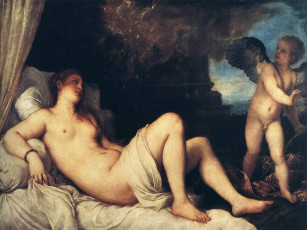 Картинка тициан даная амур рисованные живопись
