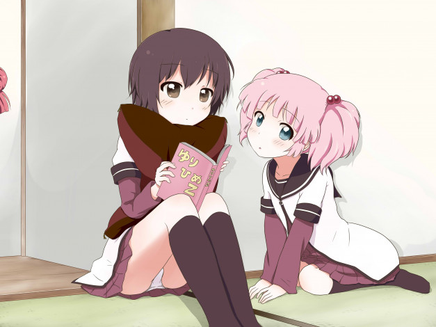 Обои картинки фото аниме, yuru, yuri, девушки