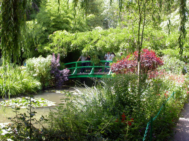 Обои картинки фото природа, парк, мостик, зелень, водоем