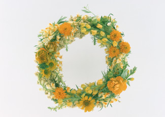 Картинка цветы букеты композиции листья венок