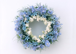 Картинка цветы букеты композиции листья венок