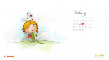 Картинка календари рисованные векторная графика змея девочка