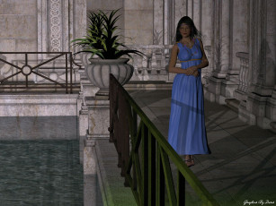 Картинка 3д+графика people+ люди девушка платье