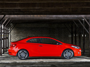 обоя автомобили, kia, koup, za-spec, 2014, красный, cerato