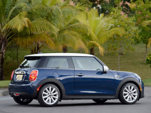 обоя автомобили, mini, cooper, 2014, синий, f56, us-spec