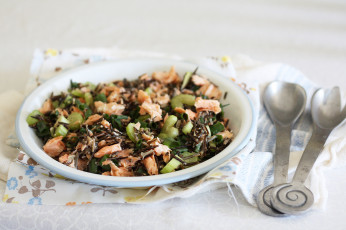 Картинка еда салаты +закуски дикий лосось рис салат