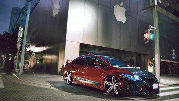 Картинка автомобили honda apple город хонда civic сивик вечер улица
