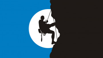 Картинка рисованные минимализм скала альпинист