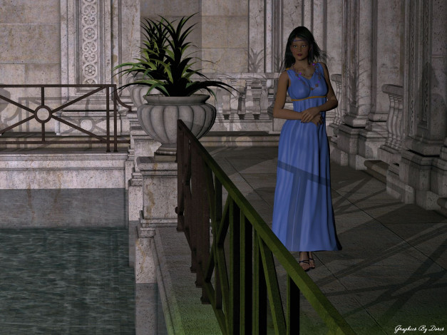 Обои картинки фото 3д графика, people , люди, девушка, платье