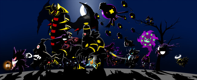 Обои картинки фото аниме, pokemon, gastly, gengar, haunter