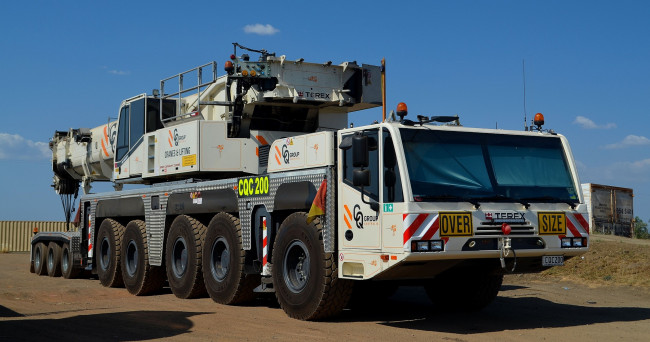 Обои картинки фото terex crane, техника, краны, автомобильное, кран, шасси