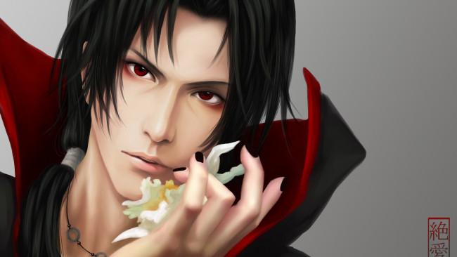 Обои картинки фото аниме, naruto, учиха, итачи, akatsuki, itachi, шаринган, sharingan