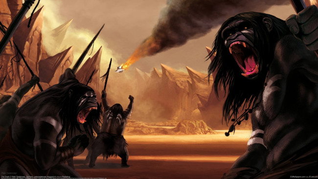 Обои картинки фото peter oedekoven, фэнтези, существа, peter, oedekoven, обезьяны