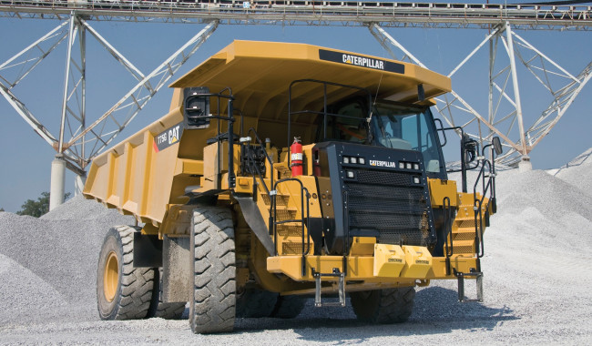 Обои картинки фото caterpillar 775g dumper, техника, строительная техника, самосвал, тяжелый, карьерный