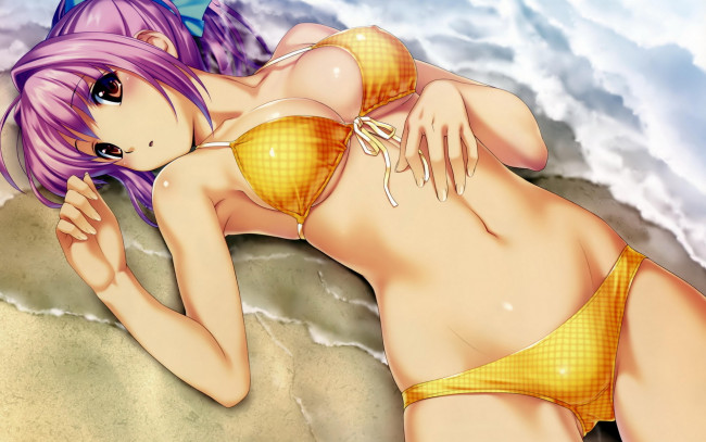 Обои картинки фото аниме, *unknown , другое, девушка, пляж
