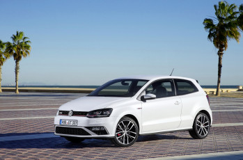 обоя 2014 volkswagen polo gti, автомобили, volkswagen, polo, металлик, белый