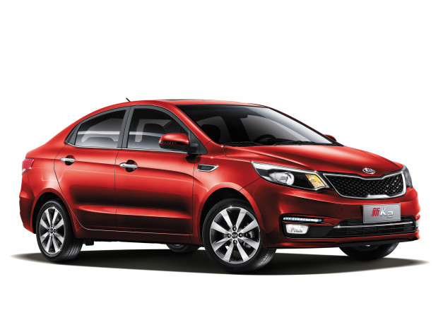 Обои картинки фото автомобили, kia, красный, 2015г, k2