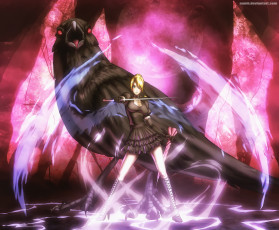 Картинка аниме beelzebub ворон птица вельзепуз девушка