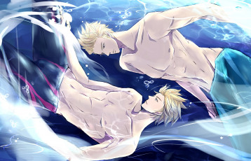 Картинка аниме hetalia +axis+powers арт парни плавание