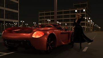 Картинка автомобили 3d+car&girl автомобиль взгляд фон девушка