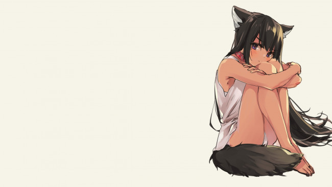 Обои картинки фото автор,  megumoke, аниме, животные,  существа, девочка, фон