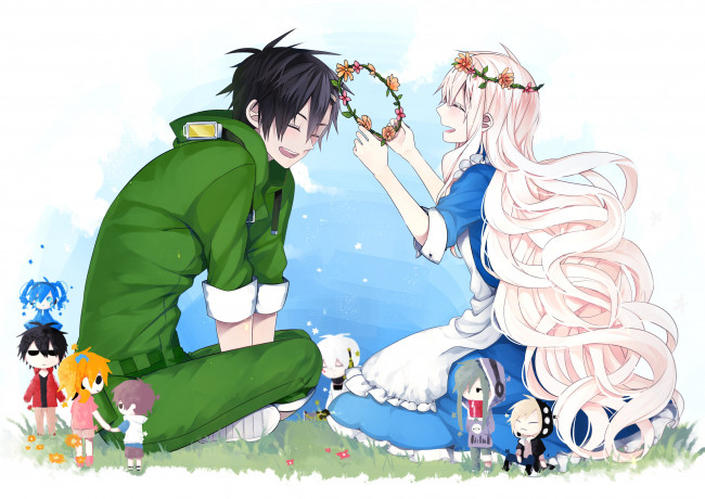 Обои картинки фото аниме, kagerou project, парень, девушка