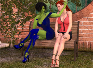 Картинка 3д+графика существа+ creatures взгляд фон девушки