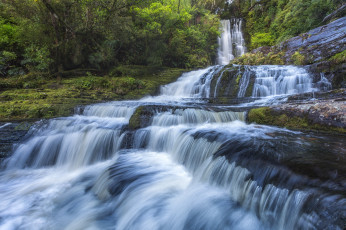 Картинка природа водопады река лес водопад