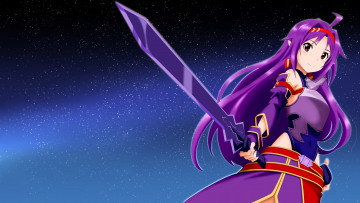 Картинка аниме sword+art+online оружие фон взгляд девушка