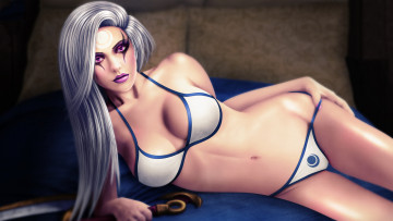 Картинка фэнтези девушки девушка фон взгляд купальник тату