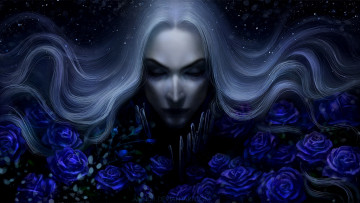 Картинка фэнтези люди розы цветы портрет