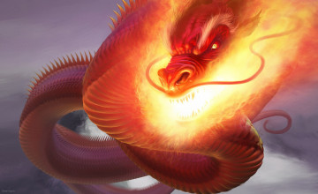 Картинка фэнтези драконы огонь дракон