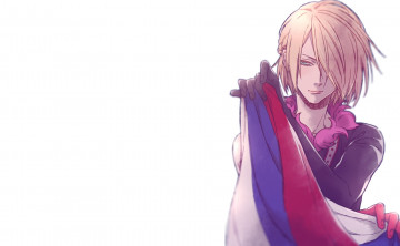 Картинка аниме yuri+on+ice россия триколор флаг юрий плиседский