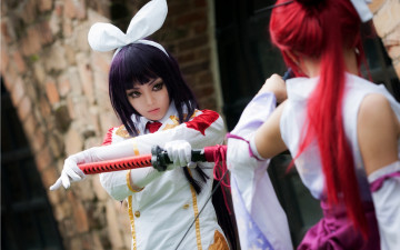 Картинка разное cosplay+ косплей women hiro erza katana duel sexy mikazuchi kagura fairy tail mashima warrior cosplay