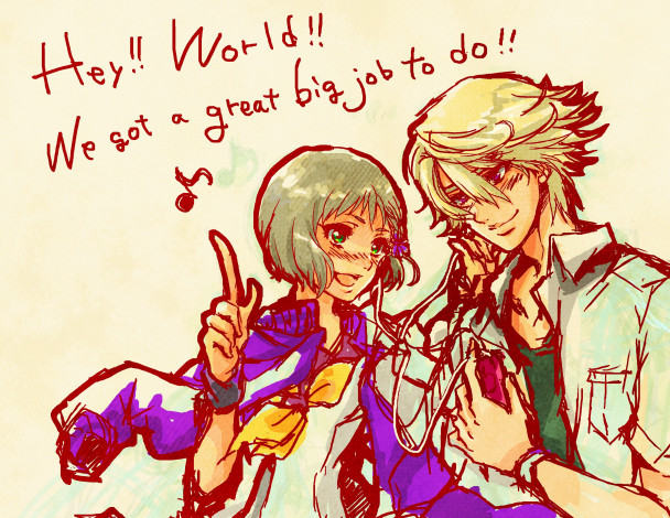 Обои картинки фото аниме, tiger and bunny, двое