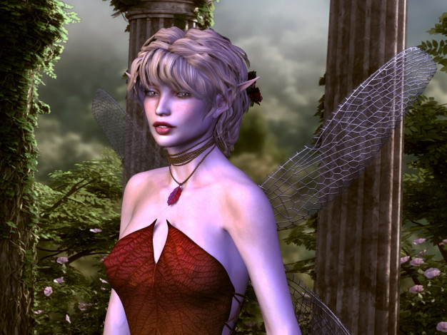 Обои картинки фото 3д графика, эльфы , elves, фон, взгляд, эльфийка