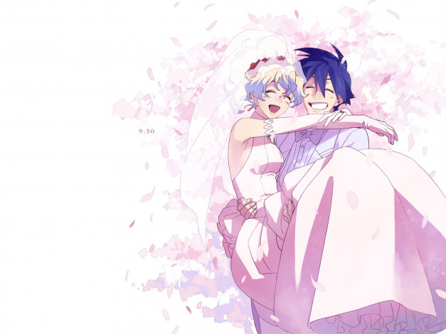 Обои картинки фото аниме, tengen toppa gurren-lagann, романтика