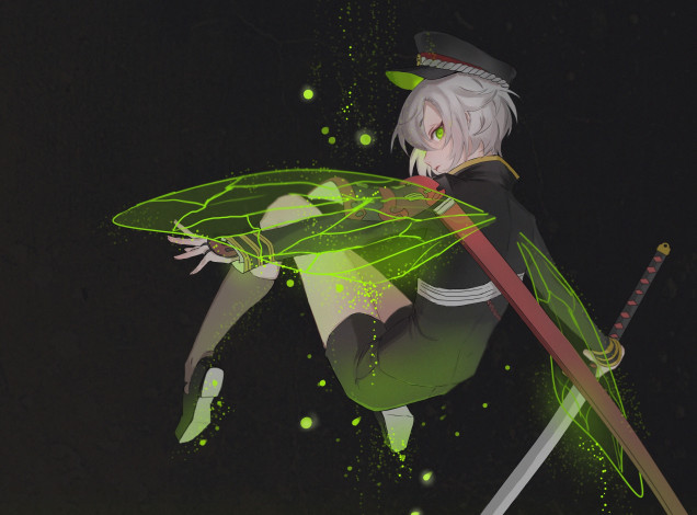 Обои картинки фото аниме, touken ranbu, hotaru, maru