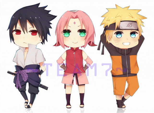 Обои картинки фото аниме, naruto, team, 7