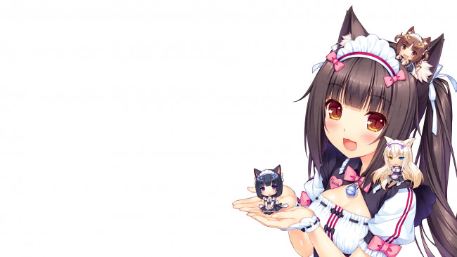 Обои картинки фото аниме, nekopara, фон, девушка, взгляд