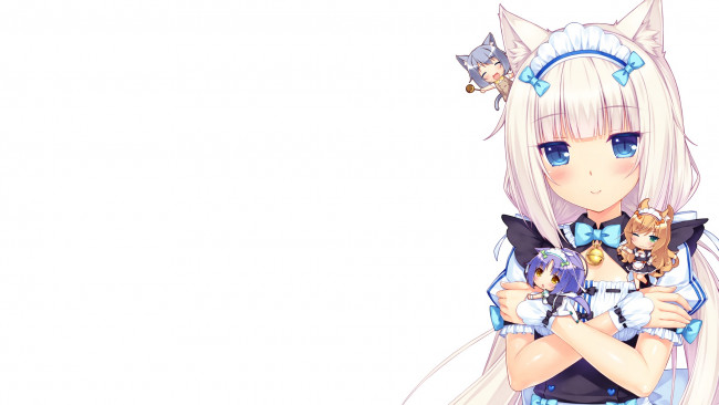 Обои картинки фото аниме, nekopara, фон, взгляд, девушка